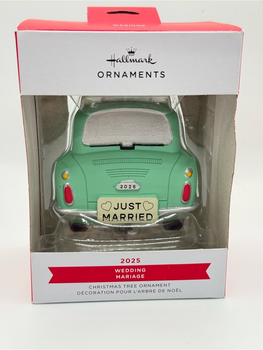 Hallmark Mint Green Wedding Car Ornament New In Box 2025 Just Married new in box